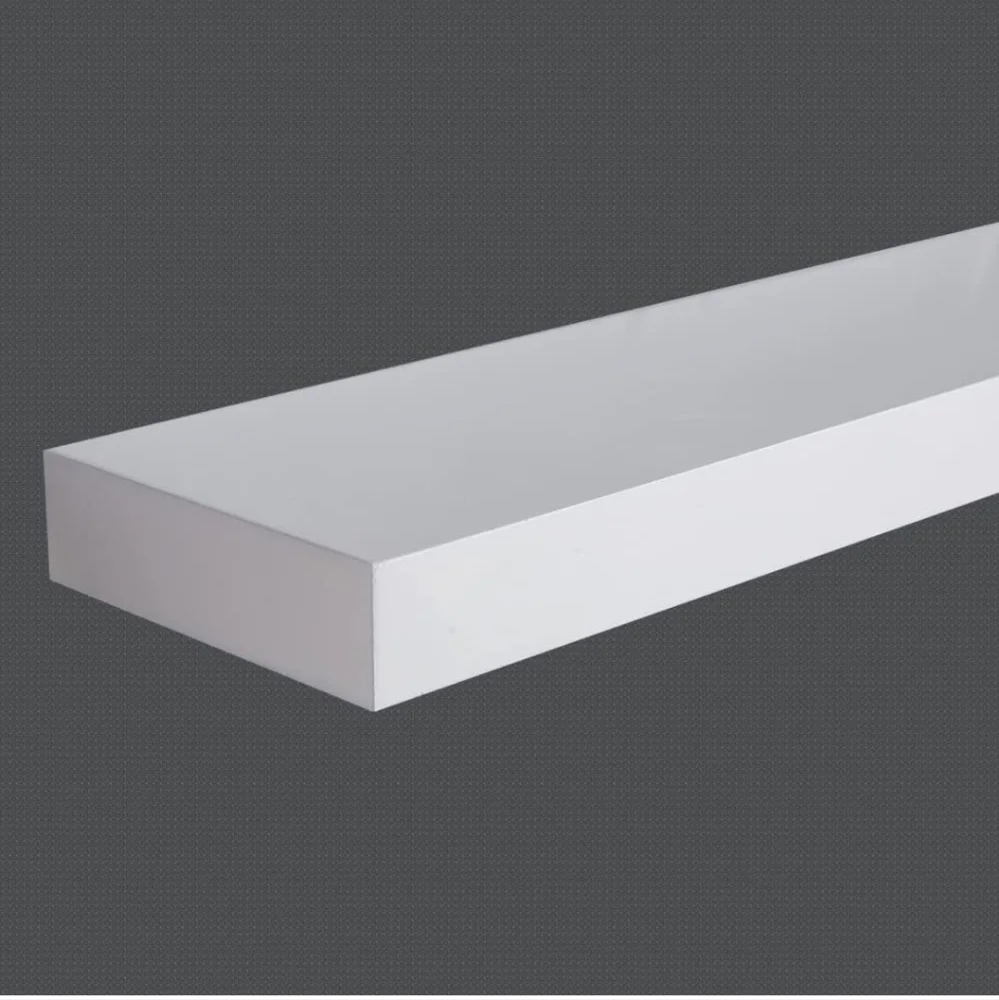 :Set of 3 Floating Shelves White Solid Wood Wall Shelves with Invisible Brackets